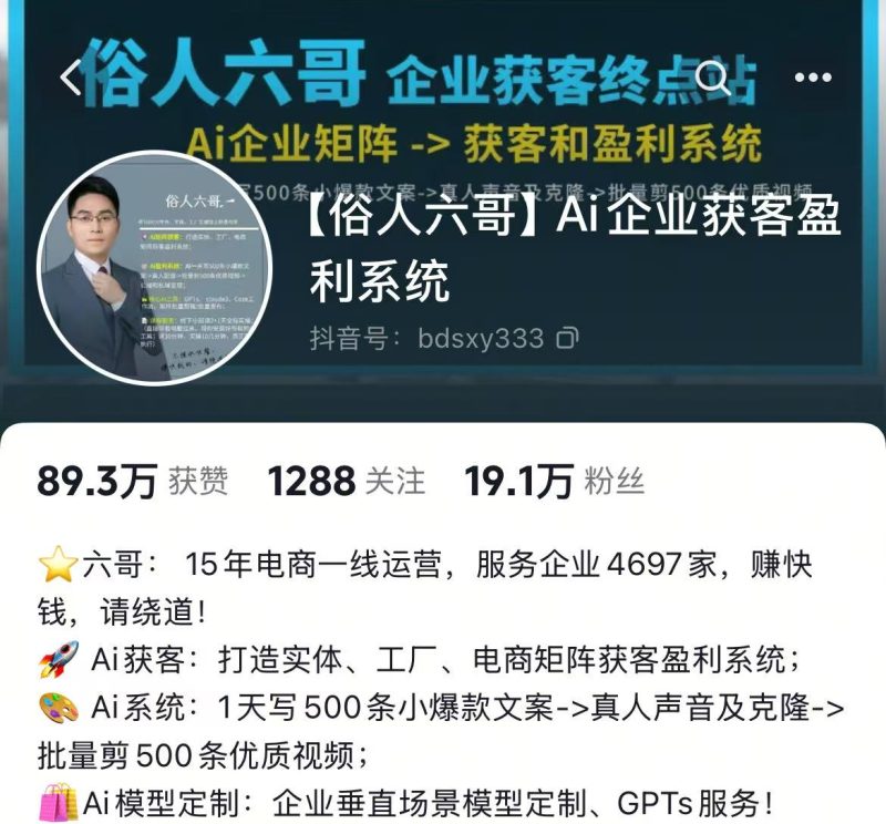 六哥：AI实操培训第20-21期线下，0基础保姆级教程，3月最新整理，企业获客、降本增效、打造超级个体-AI创作学习-提示词应用-短视频玩法野草AI资源学习网