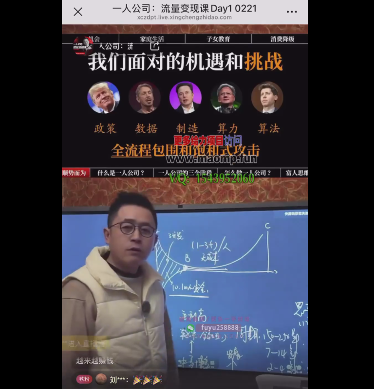 一人公司：流量变现课，一人公司的方法模型拆解， 拆解富人思维-AI创作学习-提示词应用-短视频玩法野草AI资源学习网