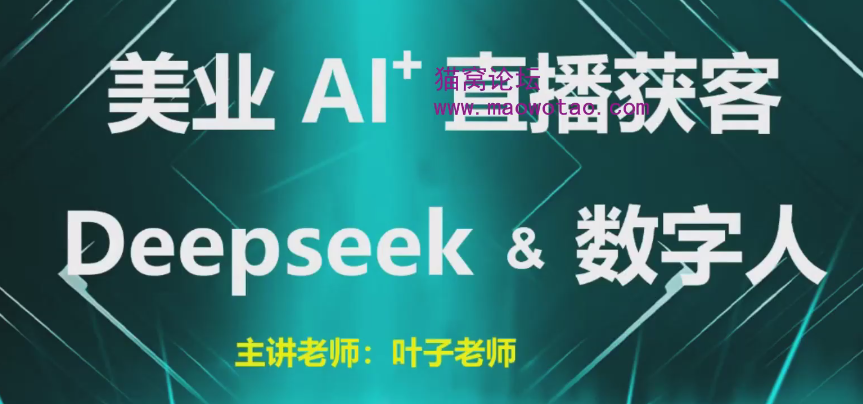 美业AI获客Deepseek+数字人-抖音美业教程电商教程-AI创作学习-提示词应用-短视频玩法野草AI资源学习网