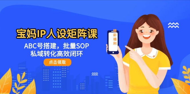 宝妈IP人设矩阵课：ABC号搭建，批量SOP，私域转化高效闭环-AI创作学习-提示词应用-短视频玩法野草AI资源学习网
