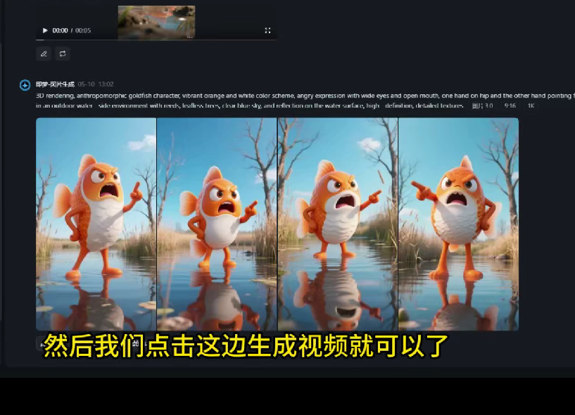 利用AI制作：第一人称水族代言视频-AI创作学习-提示词应用-短视频玩法野草AI资源学习网