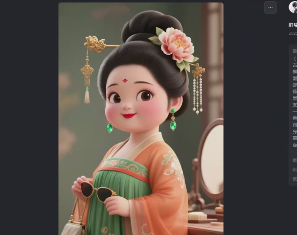 用AI制作：治愈的“唐朝胖妞”【附素材】-AI创作学习-提示词应用-短视频玩法野草AI资源学习网