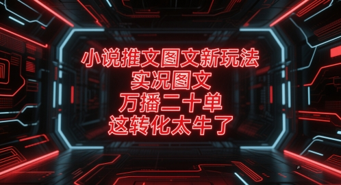 小说推文图文新玩法，实况图文，万播二十单，小白轻松上手实操-AI创作学习-提示词应用-短视频玩法野草AI资源学习网