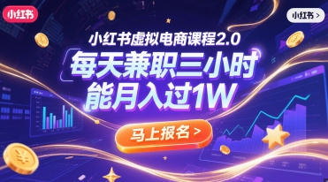 小红书虚拟电商课程2.0，每天兼职三小时，能月入过1W-AI创作学习-提示词应用-短视频玩法野草AI资源学习网