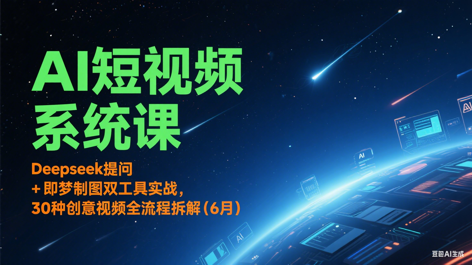 白杨：AI短视频系统课：Deepseek提问 + 即梦制图双工具实战，30种创意视频全流程拆解(6月)-AI创作学习-提示词应用-短视频玩法野草AI资源学习网