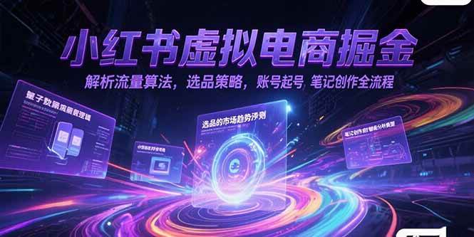 小红书虚拟电商掘金特训营第1期，从0到1，带你玩转小红书虚拟店铺【视频教学+飞书文档】-AI创作学习-提示词应用-短视频玩法野草AI资源学习网