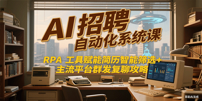 AI招聘自动化系统课，RPA工具赋能简历智能筛选+主流平台群发复聊全攻略-AI创作学习-提示词应用-短视频玩法野草AI资源学习网
