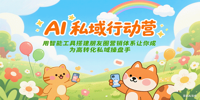 AI私域行动营：用智能工具，搭建朋友圈营销体系，让你成为高转化私域操盘手-AI创作学习-提示词应用-短视频玩法野草AI资源学习网