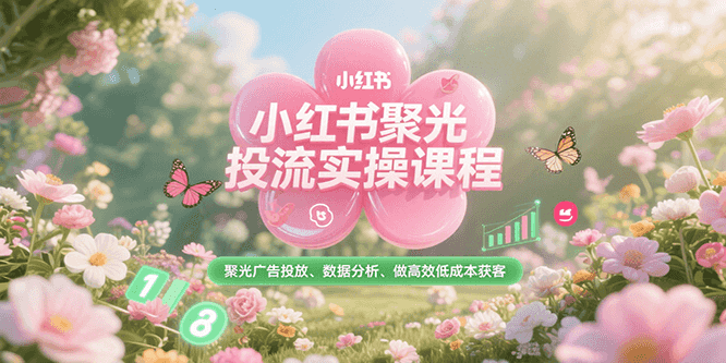 小红书聚光投流实操课程，聚光广告投放、数据分析、做高效低成本获客-AI创作学习-提示词应用-短视频玩法野草AI资源学习网