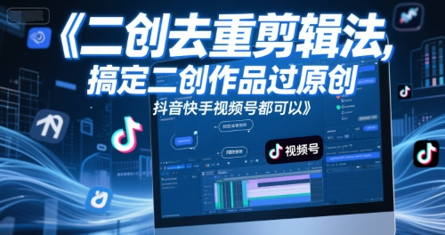 短视频二创去重剪辑法，最新去重技术,-AI创作学习-提示词应用-短视频玩法野草AI资源学习网