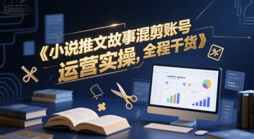 小说推文：故事混剪账号，运营实操，56分钟直播，全程干货-AI创作学习-提示词应用-短视频玩法野草AI资源学习网