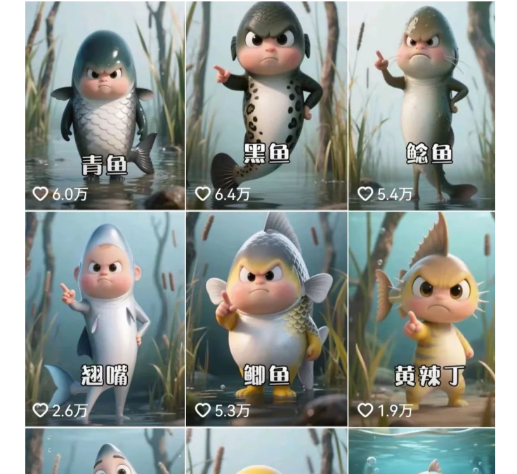 用AI制作水族代言人，条条视频万赞，24个作品涨粉13W，附详细教程-AI创作学习-提示词应用-短视频玩法野草AI资源学习网