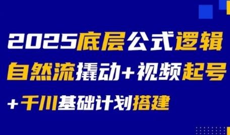 2025底层公式：逻辑自然流撬动+视频起号+千川基础计划搭建-AI创作学习-提示词应用-短视频玩法野草AI资源学习网