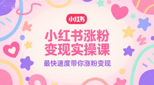 小红书涨粉变现实操课，最快速度带你涨粉变现-AI创作学习-提示词应用-短视频玩法野草AI资源学习网