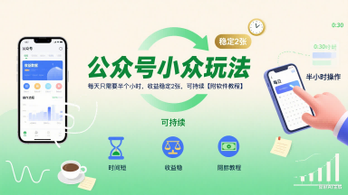 公众号小众玩法：佛系壁纸，收益稳定2张，可持续【附软件教程】-AI创作学习-提示词应用-短视频玩法野草AI资源学习网