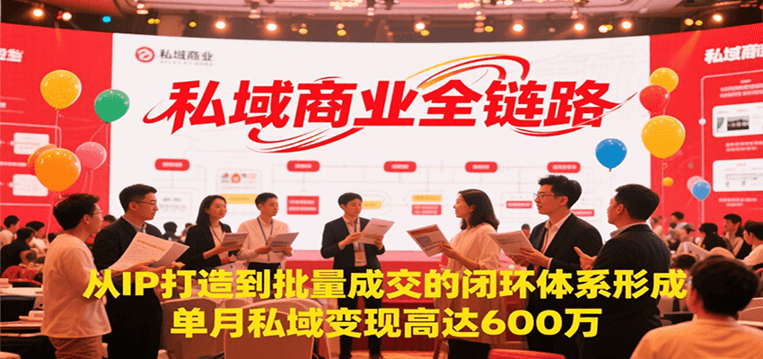 私域商业全链路：从IP打造到批量成交的闭环体系形成，单月私域变现600万-AI创作学习-提示词应用-短视频玩法野草AI资源学习网
