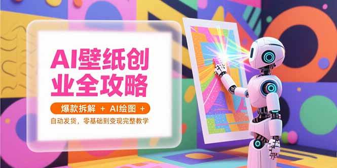 AI壁纸创业全攻略，爆款拆解+AI绘图+自动发货，零基础到变现完整教学+全套资料-AI创作学习-提示词应用-短视频玩法野草AI资源学习网