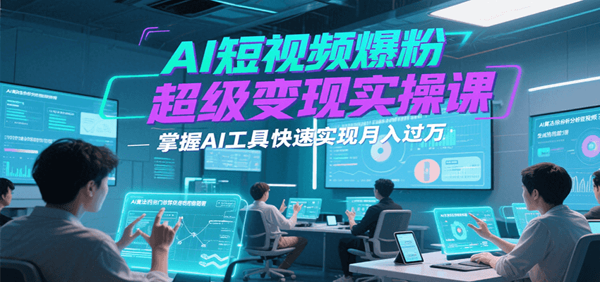 AI短视频爆粉超级变现实操课：一部手机玩转AI流量变现，月入过W-AI创作学习-提示词应用-短视频玩法野草AI资源学习网