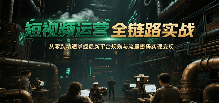 短视频运营全链路实战，从零到精通掌握最新平台规则与流量密码实现变现-AI创作学习-提示词应用-短视频玩法野草AI资源学习网