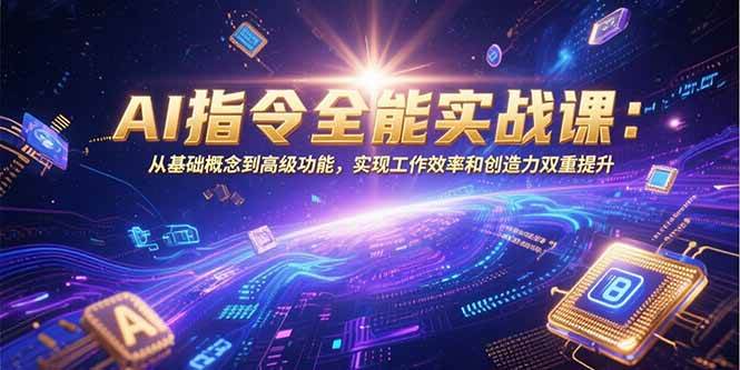 AI指令全能实战课：从基础概念到高级功能，实现工作效率和创造力双重提升-AI创作学习-提示词应用-短视频玩法野草AI资源学习网