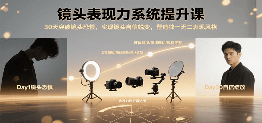 镜头表现力系统提升课：30天轻松拿捏镜头表现力，小白0基础到进阶-AI创作学习-提示词应用-短视频玩法野草AI资源学习网