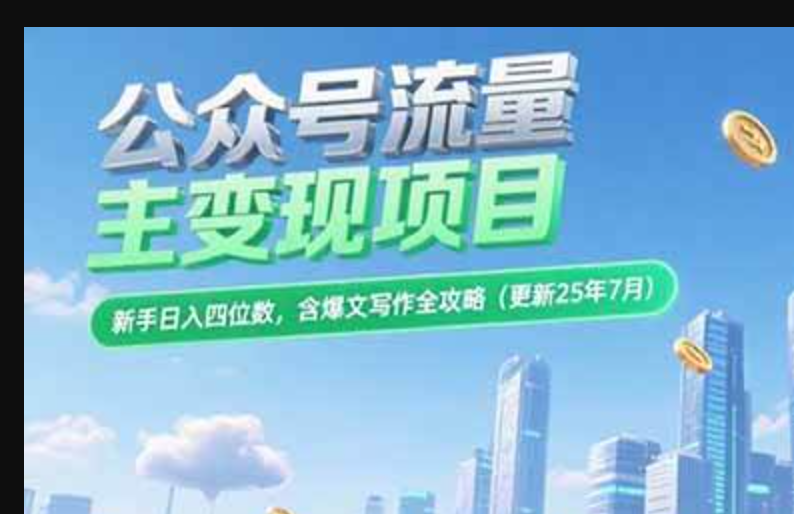 AI公众号流量主：新手日入四位数，含爆文写作全攻略(更新25年7月)-AI创作学习-提示词应用-短视频玩法野草AI资源学习网