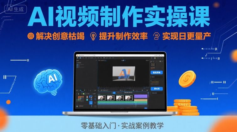 Ai视频制作实操课：30天掌握200+硬核技法，解决创意枯竭，实现日更量产-AI创作学习-提示词应用-短视频玩法野草AI资源学习网