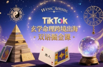 TikTok玄学命理跨境出海双语掘金课，手把手教你用命理知识精准直击海外用户痛点-AI创作学习-提示词应用-短视频玩法野草AI资源学习网