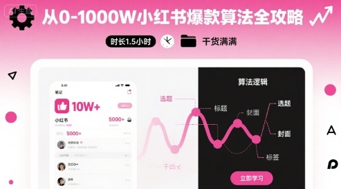 从0-1000W小红书爆款算法全攻略，时长1.5小时，干货满满-AI创作学习-提示词应用-短视频玩法野草AI资源学习网