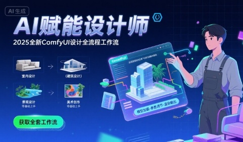 AI赋能设计师， 2025全新comfyui设计全流程工作流 ，室内-建筑-景观-美术-AI创作学习-提示词应用-短视频玩法野草AI资源学习网