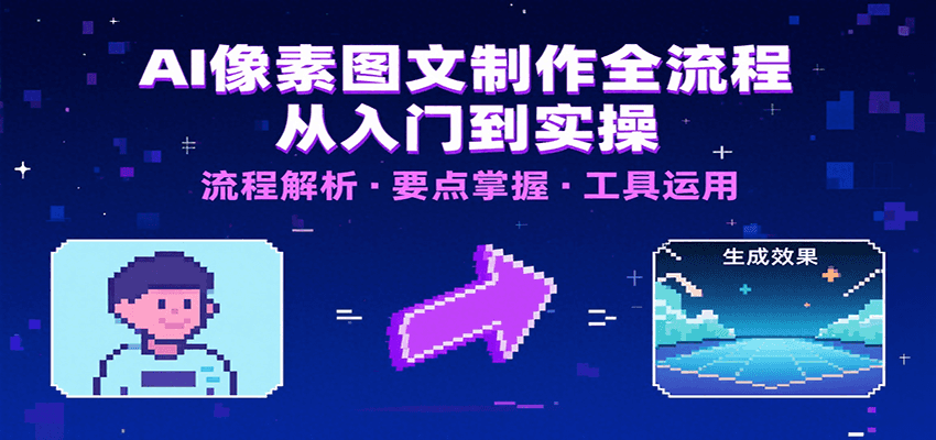 AI像素图文制作全流程：内容要点、文案选择及所用工具，助你快速入局-AI创作学习-提示词应用-短视频玩法野草AI资源学习网