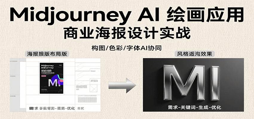 Midjourney AI绘画：关键词指令解析、漫画头像制作、海报设计、3D人物生成等-AI创作学习-提示词应用-短视频玩法野草AI资源学习网