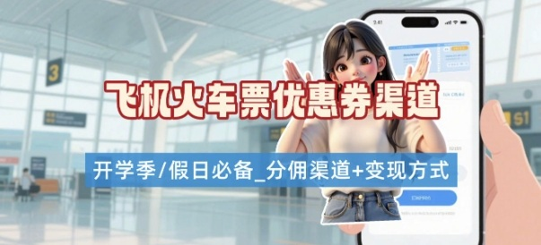 学生党必看！机票火车票优惠券申请渠道 + 项目打法，开学季节日速存-AI创作学习-提示词应用-短视频玩法野草AI资源学习网