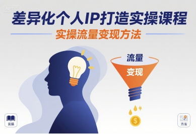 差异化个人IP打造实操课程，实操流量变现方法-AI创作学习-提示词应用-短视频玩法野草AI资源学习网