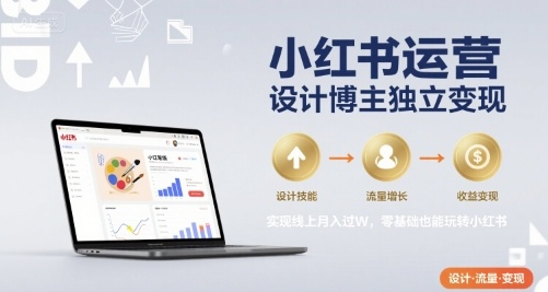 小红书运营：设计博主独立变现，实现线上月入过W，零基础也能玩转小红书-AI创作学习-提示词应用-短视频玩法野草AI资源学习网