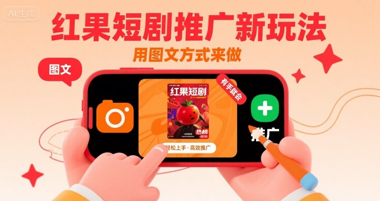红果短剧推广新玩法，用图文方式来做，【40分钟直播教学】-AI创作学习-提示词应用-短视频玩法野草AI资源学习网