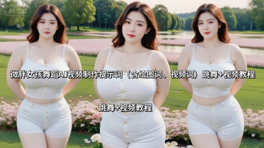 微胖女孩舞蹈AI视频制作提示词（含绘图词、视频词） 跳舞+视频教程-AI创作学习-提示词应用-短视频玩法野草AI资源学习网
