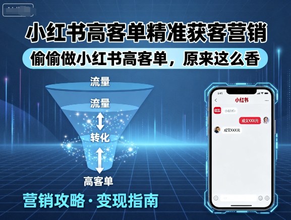 小红书高客单精准获客营销，偷偷做小红书高客单，原来这么香-AI创作学习-提示词应用-短视频玩法野草AI资源学习网