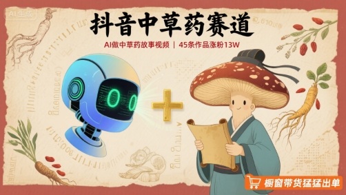 用AI做中草药故事视频，45条作品涨粉13W，橱窗带货猛猛出单-AI创作学习-提示词应用-短视频玩法野草AI资源学习网