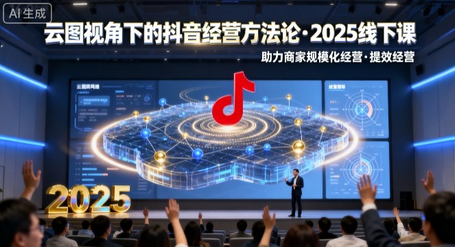 云图视角下的抖音经营方法论，2025线下课，助力商家规模化经营，提效经营（录音+字幕）-AI创作学习-提示词应用-短视频玩法野草AI资源学习网