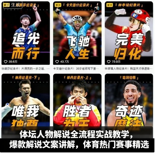 体坛人物解说全流程实战教学，爆款解说文案讲解，体育热门赛事精选-AI创作学习-提示词应用-短视频玩法野草AI资源学习网