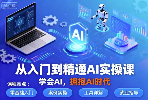 从入门到精通AI实操课，学会AI，拥抱AI时代-AI创作学习-提示词应用-短视频玩法野草AI资源学习网