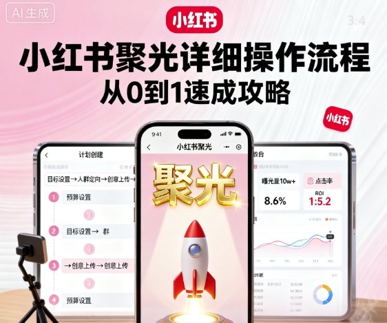 小红书聚光详细操作流程，小红书聚光从0到1速成攻略-AI创作学习-提示词应用-短视频玩法野草AI资源学习网