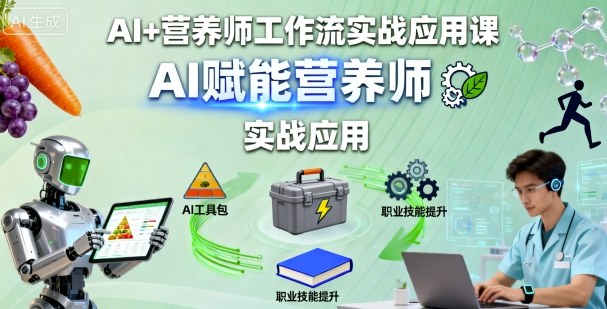 AI+营养师工作流实战应用课，AI赋能营养师-AI创作学习-提示词应用-短视频玩法野草AI资源学习网