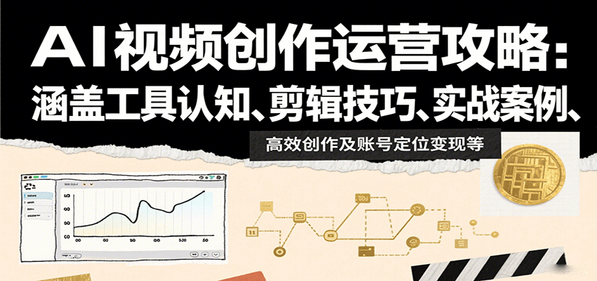 AI视频创作运营攻略：涵盖工具认知、剪辑技巧、实战案例、高效创作及账号定位变现等-AI创作学习-提示词应用-短视频玩法野草AI资源学习网