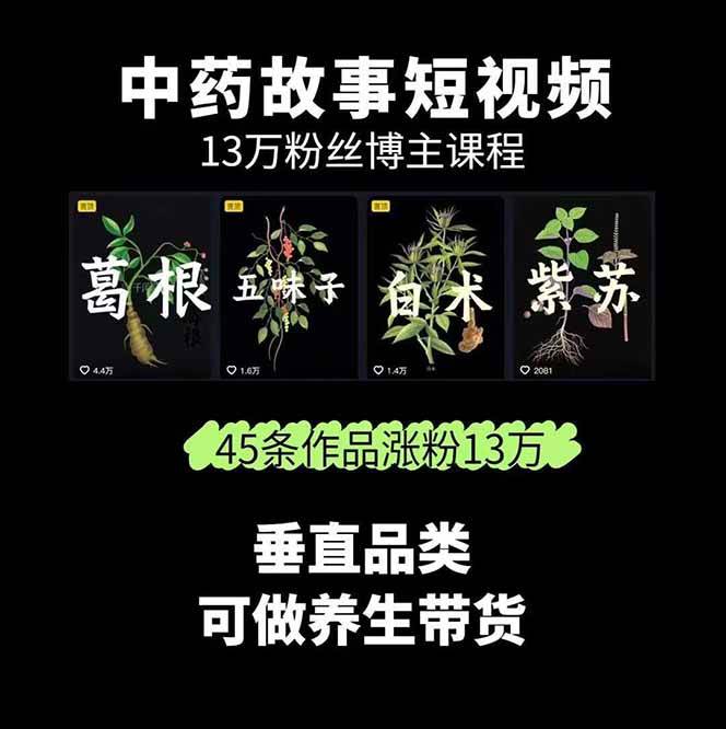 中药文化赛道：溯源故事开发，AI工具实战，平台运营，全方位解锁中医流量变现新路径-AI创作学习-提示词应用-短视频玩法野草AI资源学习网
