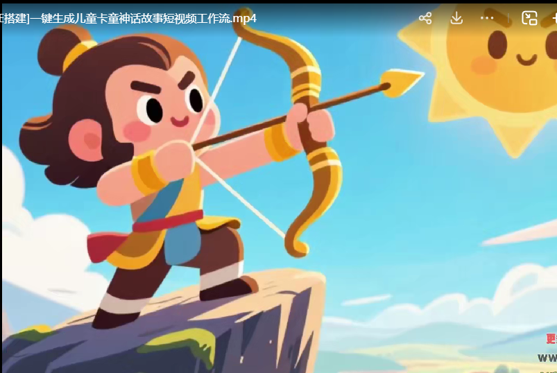 Coze工作流：一键生成【儿童卡通神话故事】短视频，保姆级教程+智能体搭建+项目实操-AI创作学习-提示词应用-短视频玩法野草AI资源学习网