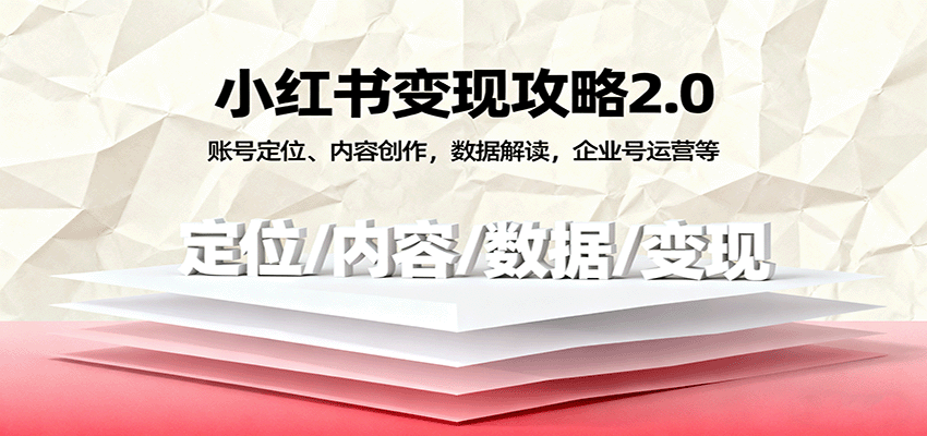小红书变现攻略2.0：账号定位、内容创作，数据解读，企业号运营等-AI创作学习-提示词应用-短视频玩法野草AI资源学习网