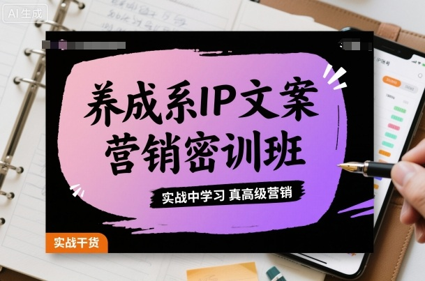 大双：养成系IP文案营销密训班，实战中学习真高级营销-AI创作学习-提示词应用-短视频玩法野草AI资源学习网