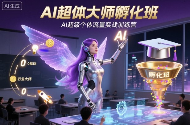 AI超体大师孵化班，AI超级个体流量实战训练营-AI创作学习-提示词应用-短视频玩法野草AI资源学习网